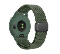 FINTIE 20mm Bracelet compatible avec Garmin Vivoactive 6/5/3, Forerunner 165/245/55, Garmin Venu/Venu 2 Plus/Venu Sq/Sq 2 - Bande de Remplacement Ajustable en Nylon Tissé, Vert Olive