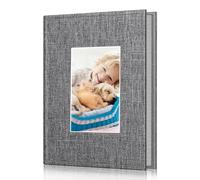 FINTIE Album Photo 10x15cm (4x6 Pouces) - 52 Photos, Mini Album Photo Portefeuille Portable pour Famille, Mariage, Fille/Garçon, Gris