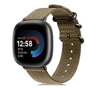 Fintie Bracelet de rechange compatible avec Fitbit Versa 3/Fitbit Sense, bracelet de sport en nylon tissé doux, compatible avec la montre connectée Fitbit Versa 3/Fitbit Sense Marron désert