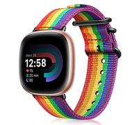 Fintie Bracelet de rechange compatible avec Fitbit Versa 3/Fitbit Sense, en nylon tissé doux, compatible avec la montre connectée Fitbit Versa 3/Fitbit Sense, Nylon, Sans pierre précieuse,