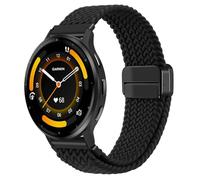 FINTIE Bracelet de sport magnétique tressé compatible avec Garmin Vivoactive 4 45 mm, Garmin Venu 3, Venu 2 45 mm, Forerunner 255 46 mm, 22 mm - En nylon élastique - Noir