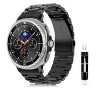 FINTIE Bracelet en métal compatible avec Galaxy Watch 8/8 Classic - Bracelet de montre en acier inoxydable avec double boucle déployante pour Galaxy Watch8 40 mm 44 mm / Watch8 Classic 46 mm