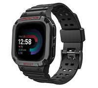 FINTIE Bracelets avec étui compatible avec Fitbit Versa 4/3/2/1/Versa Lite/Fitbit Sense 2/Sense, étui de protection robuste pour homme, Noir, Classique