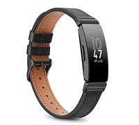 Fintie Bracelets compatibles avec Fitbit Inspire 2/Inspire HR/Inspire, bracelet de rechange en cuir véritable souple, noir
