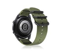 Fintie Bracelets compatibles avec Galaxy Watch 3 45 mm Bracelet en nylon tissé souple 22 mm à libération rapide Bracelet de sport de remplacement réglable Olive
