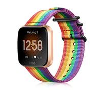 Fintie Bracelets de rechange en nylon souple compatible avec Fitbit Versa 2/Versa/Versa Lite Edition coloré