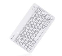 FINTIE Clavier sans Fil Bluetooth 10 Pouces, [AZERTY Français] Clavier Léger Fin Keyboard pour iPad, Android Tablette Samsung Galaxy, Xiaomi/Redmi Pad, Huawei/Honor Pad, Blanc