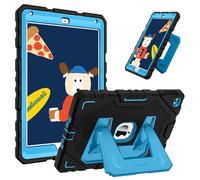 FINTIE Coque Adaptée aux Enfants pour iPad 6e/5e Génération 9.7 Pouces (2018/2017) et iPad Air 2/Air 1 9.7” (2014/2013), Coque Robuste Antichoc avec Béquille, Bleu/Noir