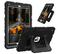 FINTIE Coque Adaptée aux Enfants pour iPad 6e/5e Génération 9.7 Pouces (2018/2017) et iPad Air 2/Air 1 9.7” (2014/2013), Coque Robuste Antichoc avec Béquille, Noir