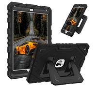FINTIE Coque Adaptée aux Enfants pour iPad 6e/5e Génération 9.7 Pouces (2018/2017) et iPad Air 2/Air 1 9.7” (2014/2013), Coque Robuste Antichoc avec Béquille, Noir