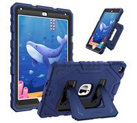 FINTIE Coque Adaptée aux Enfants pour iPad 6e/5e Génération 9.7 Pouces (2018/2017) et iPad Air 2/Air 1 9.7” (2014/2013), Coque Robuste Antichoc avec Béquille, Bleu Marine