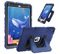 FINTIE Coque Adaptée aux Enfants pour iPad 6e/5e Génération 9.7 Pouces (2018/2017) et iPad Air 2/Air 1 9.7” (2014/2013), Coque Robuste Antichoc avec Béquille, Bleu Marine