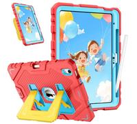 FINTIE Coque Adaptée aux Enfants pour iPad (A16) 11ème Génération 11 Pouces 2025, iPad 10ème Génération 10.9” 2022, [Ranger Le Stylet] Coque Robuste Antichoc avec Béquille, Rouge/Bleu
