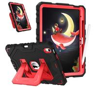FINTIE Coque Adaptée aux Enfants pour iPad (A16) 11ème Génération 11 Pouces 2025, iPad 10ème Génération 10.9” 2022, [Ranger Le Stylet] Coque Robuste Antichoc avec Béquille, Rouge/Noir