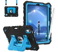 FINTIE Coque Adaptée aux Enfants pour iPad Mini 7 (A17 Pro) 2024 8.3 Pouces et iPad Mini 6 2023 8.3”, [Ranger Le Stylet] Coque Robuste Antichoc avec Béquille, Noir/Bleu