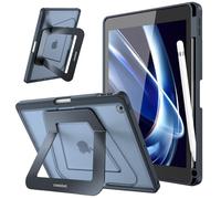 FINTIE Coque pour iPad 9e / 8e / 7e Génération 10.2 Pouces (2021/2020/2019), [Béquille Métale Réglable & Ranger Le Stylet] Etui Givré Multipositions, Adapté au Travail et aux Etudiants, Noir