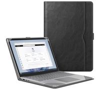 FINTIE Coque Compatible avec 15 Pouces Microsoft Surface Laptop 6/5/4/3 (Clavier en Métal, Modèle: 1872/1873/1953/1979), Housse Folio avec Poche Frontale de Document, Noir
