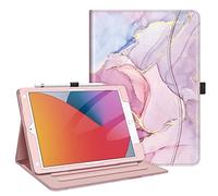 FINTIE Coque Compatible avec iPad 10.2” 9ème Génération 2021 / 8ème Gén 2020 / 7ème Gén 2019, Housse Multiposition Etui Veille/Réveil Automatique Protection des Coins, Marbre Glorieux, (EPAK381)