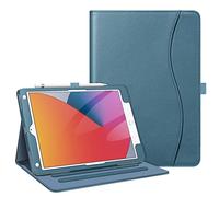 FINTIE Coque Compatible avec iPad 10.2” 9ème Génération 2021 / 8ème Gén 2020 / 7ème Gén 2019, Housse Multiposition Etui Veille/Réveil Automatique Protection des Coins, Bleu Brumeux