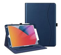 FINTIE Coque Compatible avec iPad 10.2” 9ème Génération 2021 / 8ème Gén 2020 / 7ème Gén 2019, Housse Multiposition Etui Veille/Réveil Automatique Protection des Coins, Bleu Marine