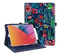 FINTIE Coque Compatible avec iPad 10.2” 9ème Génération 2021 / 8ème Gén 2020 / 7ème Gén 2019, Housse Multiposition Etui Veille/Réveil Automatique Protection des Coins, Jungle Sombre