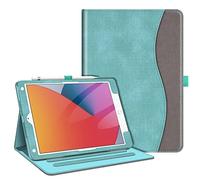 FINTIE Coque Compatible avec iPad 10.2” 9ème Génération 2021 / 8ème Gén 2020 / 7ème Gén 2019, Housse Multiposition Etui Veille/Réveil Automatique Protection des Coins, Turquoise