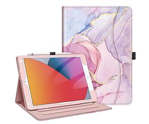 FINTIE Coque Compatible avec iPad 10.2” 9ème Génération 2021 / 8ème Gén 2020 / 7ème Gén 2019, Housse Multiposition Etui Veille/Réveil Automatique Protection des Coins, Marbre Glorieux, (EPAK381)