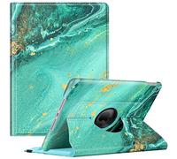 FINTIE Coque Compatible avec iPad 10.2 Pouces 9ème/8ème/7ème Génération (2021/2020/2019), Housse Rotative à 360 Degrés Etui avec Fonction de Rangement de Stylet, Vague Aquatique