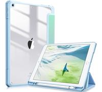 FINTIE Coque Compatible avec iPad 10.2 Pouces 9ème/8ème/7ème Génération (2021/2020/2019) - [Rangement de Stylet] Housse Arrière Transparente Claire Etui Antichoc Bords en TPU, Ombre Littorale