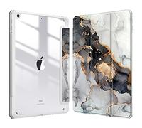 FINTIE Coque Compatible avec iPad 10.2 Pouces 9ème/8ème/7ème Génération (2021/2020/2019) - [Rangement de Stylet] Housse Arrière Transparente Claire Etui Antichoc Bords en TPU, Marbre Nuageux