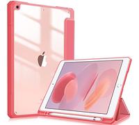 FINTIE Coque Compatible avec iPad 10.2 Pouces 9ème/8ème/7ème Génération (2021/2020/2019) - [Rangement de Stylet] Housse Arrière Transparente Claire Etui Antichoc Bords en TPU, Pastèque