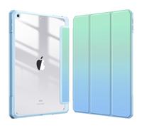 FINTIE Coque Compatible avec iPad 10.2 Pouces 9ème/8ème/7ème Génération (2021/2020/2019) - [Rangement de Stylet] Housse Arrière Transparente Claire Etui Antichoc Bords en TPU, Ombre Littorale