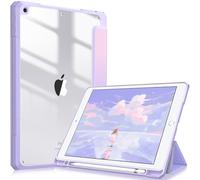 FINTIE Coque Compatible avec iPad 10.2 Pouces 9ème/8ème/7ème Génération (2021/2020/2019) - [Rangement de Stylet] Housse Arrière Transparente Claire Etui Antichoc Bords en TPU, Ombre Fantaisie