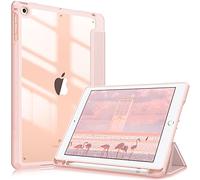 FINTIE Coque Compatible avec iPad 6ème/5ème Génération (2018/2017) et iPad Air 2/Air 1 9.7 Pouces - [Rangement de Pencil] Housse Arrière Transparente Claire Etui Antichoc, Or Rose