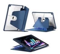 FINTIE Coque Compatible avec iPad 9e/8e/7e Génération 10.2 Pouces (2021/2020/2019), [Rangement de Stylet] Étui Transparent Multi-Angles, Housse Magnétique Ultra-Stable, Bleu Foncé