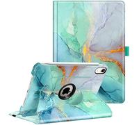 FINTIE Coque Compatible avec iPad Mini 6ème Génération 2021 8.3 Pouces - Housse Rotative à 360 Degrés Pochette avec Fonction Veille/Réveil Automatique, Marbre Émeraude