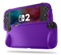 FINTIE Coque Compatible avec Nintendo Switch 2 (2025) - [Souple en Silicone] Étui Antichoc avec 2 Emplacements pour Carte de Jeu, Housse Ergonomique, Protection Anti-Chute, Violet