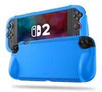 FINTIE Coque Compatible avec Nintendo Switch 2 (2025) - [Souple en Silicone] Étui Antichoc avec 2 Emplacements pour Carte de Jeu, Housse Ergonomique, Protection Anti-Chute, Bleu