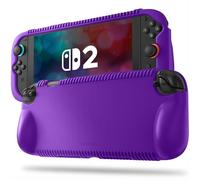 FINTIE Coque Compatible avec Nintendo Switch 2 (2025) - [Souple en Silicone] Étui Antichoc avec 2 Emplacements pour Carte de Jeu, Housse Ergonomique, Protection Anti-chute, Violet