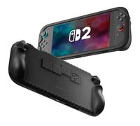 FINTIE Coque Compatible avec Nintendo Switch 2 (2025) - [Souple en Silicone] Étui de Protection avec 3 Emplacements pour Cartes de Jeu, Housse Antichoc et Ergonomique, Noir