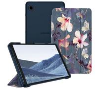 FINTIE Coque Compatible avec Samsung Galaxy Tab A11 8.7 Pouces 2025 et Galaxy Tab A9 8.7” 2023, Etui Fin et Transparent Givré Housse Dure et Légère, Fleur Hibiscus