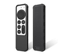 FINTIE Coque de Protection Compatible avec Apple TV Siri Remote 2022/2021 - Etui Léger et Antidérapant Résistant aux Chocs Coque en Silicone, Noir