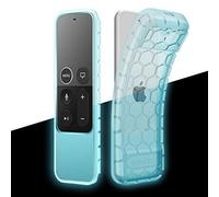 Fintie Coque de Protection pour télécommande Apple TV 4K/HD Siri (1ère génération) - Coque légère et antidérapante en Silicone pour télécommande Siri Apple TV 4K 5e 4e génération, Lueur Bleue