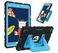 FINTIE Coque Adaptée aux Enfants pour iPad 6e/5e Génération 9.7 Pouces (2018/2017) et iPad Air 2/Air 1 9.7” (2014/2013), Coque Robuste Antichoc avec Béquille, Bleu/Noir