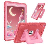 FINTIE Coque Adaptée aux Enfants pour iPad 6e/5e Génération 9.7 Pouces (2018/2017) et iPad Air 2/Air 1 9.7” (2014/2013), Coque Robuste Antichoc avec Béquille, Rose