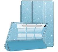 FINTIE Coque Fine pour Samsung Galaxy Tab S10 Lite/S10 FE/S9 FE 5G 10,9 Pouces/Tab S9 11" avec Porte-Stylo S - Coque arrière Transparente Brillante - Fonction Veille/réveil Automatique - Bleu