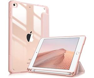 FINTIE Coque Hybride Compatible avec iPad Mini 5e génération (2019) / iPad Mini 4e génération (2015) 7,9" - Coque Fine Antichoc avec Dos Transparent, Veille/réveil Automatique, Or Rose