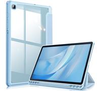FINTIE Coque Hybride Fine pour Samsung Galaxy Tab S6 Lite 10,4" modèle 2020 SM-P610 (Wi-FI) SM-P615 (LTE) avec Porte-Stylo S, Coque arrière Transparente, Fonction Veille/réveil Automatique, Bleu Ciel