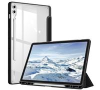FINTIE Coque pour Samsung Galaxy Tab S10 Plus/Tab S9 FE Plus/Galaxy Tab S9 Plus 12.4 Pouces (2024/2023) - [Rangement de Stylet] Housse Transparente Claire Etui avec Bord Antichoc, Noir