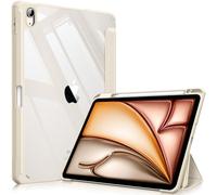 FINTIE Coque Hybride pour iPad Air 11" M3 (2025) / M2 (2024), iPad Air 5e/4e génération (2022/2020) - Coque arrière Transparente résistante aux Chocs avec Porte-Crayon, Veille/réveil Automatique,